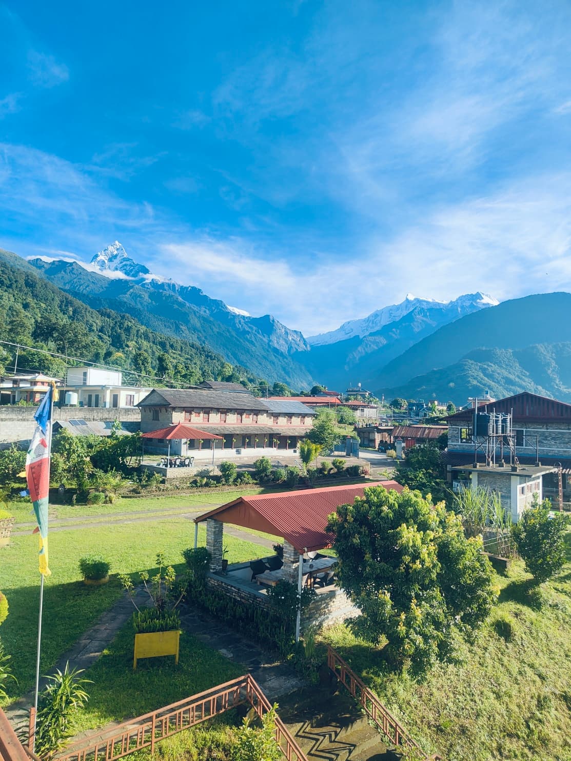 Himalayan mountain backdrop for yoga practice
