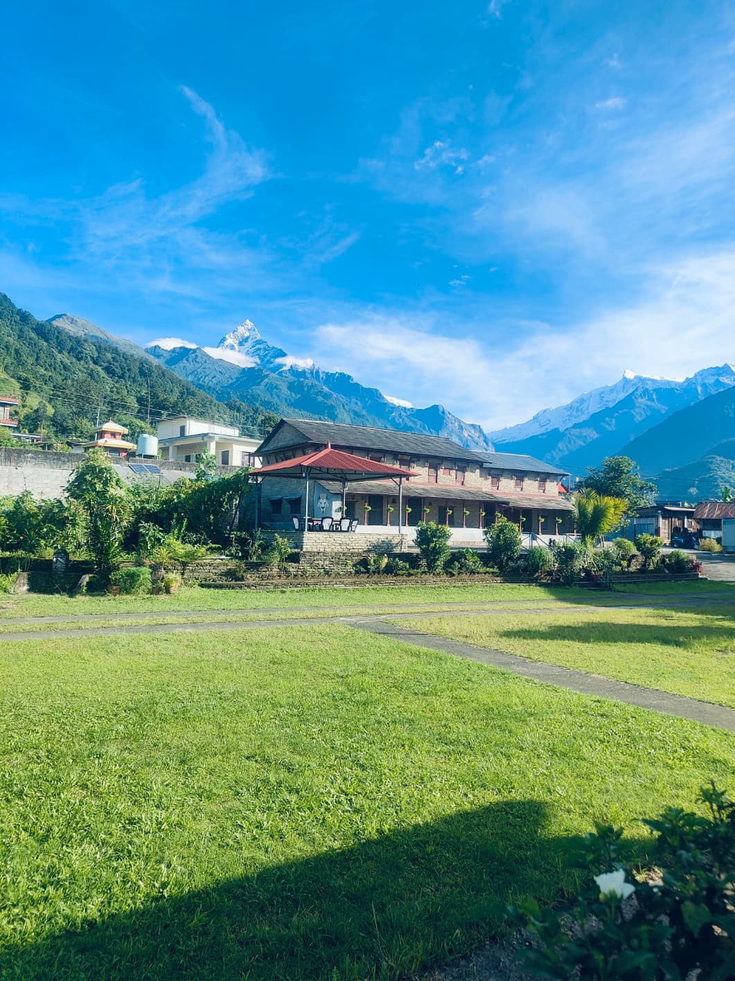 Himalayan mountain backdrop for yoga practice