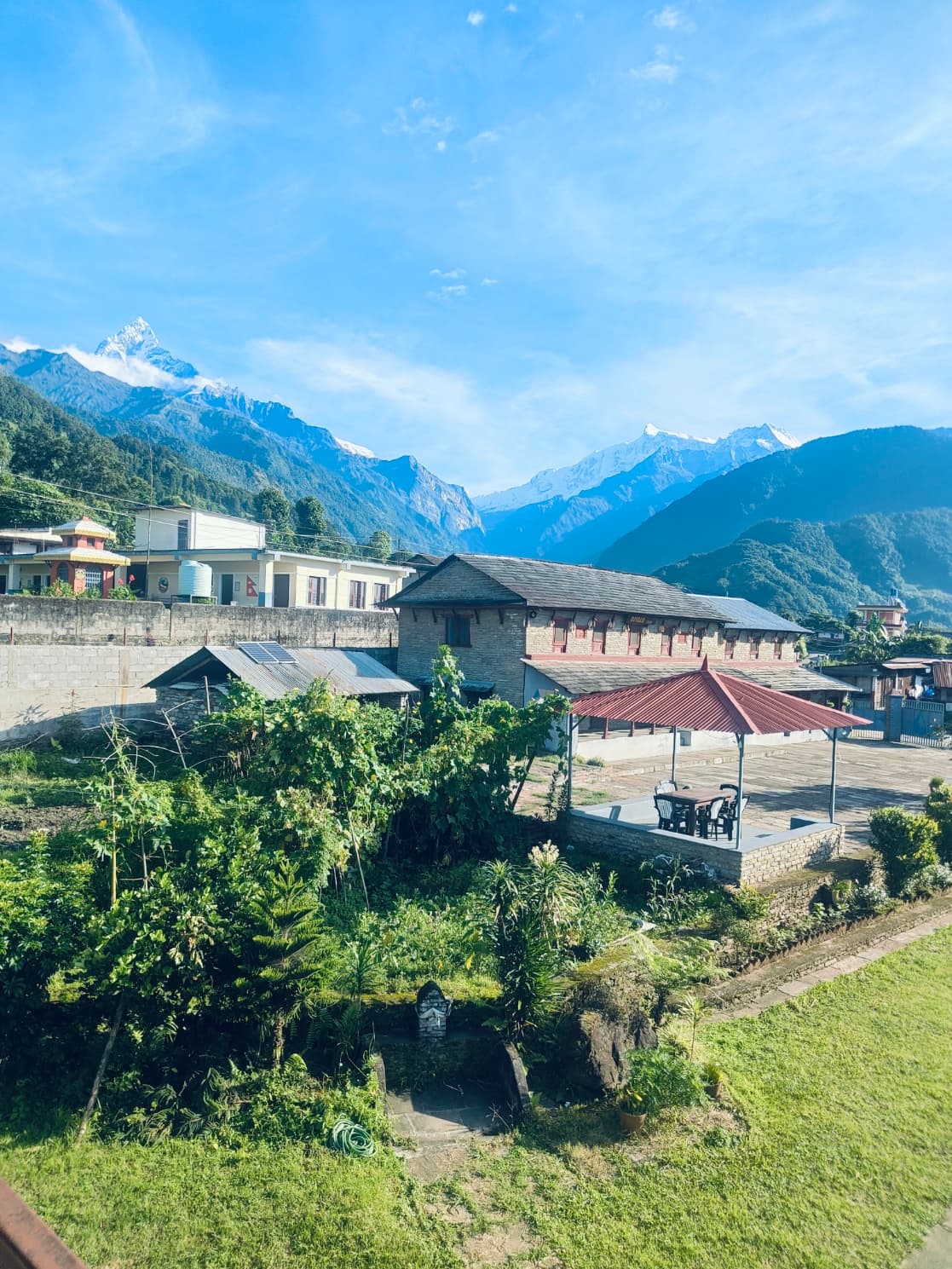 Students practicing yoga together during teacher training in Ghachowk