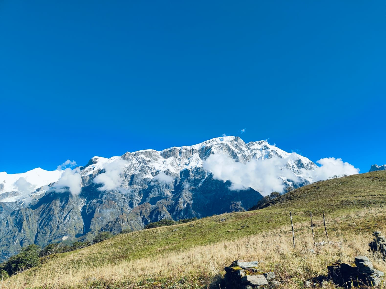 Evening light on mountain peaks